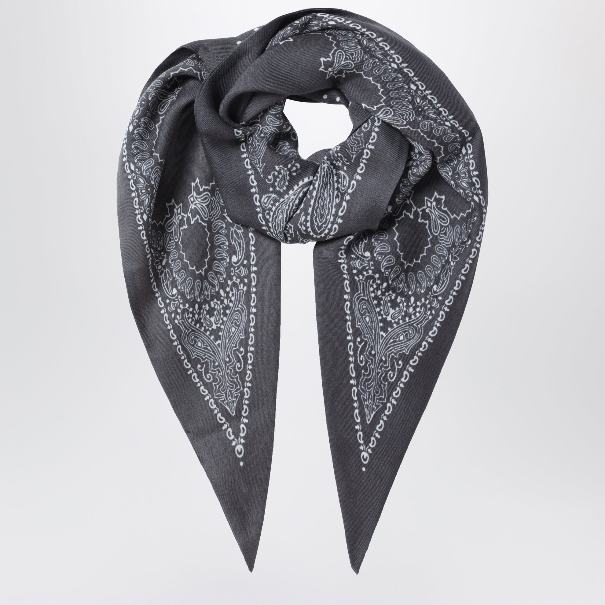 Red triangular bandana scarf in wool