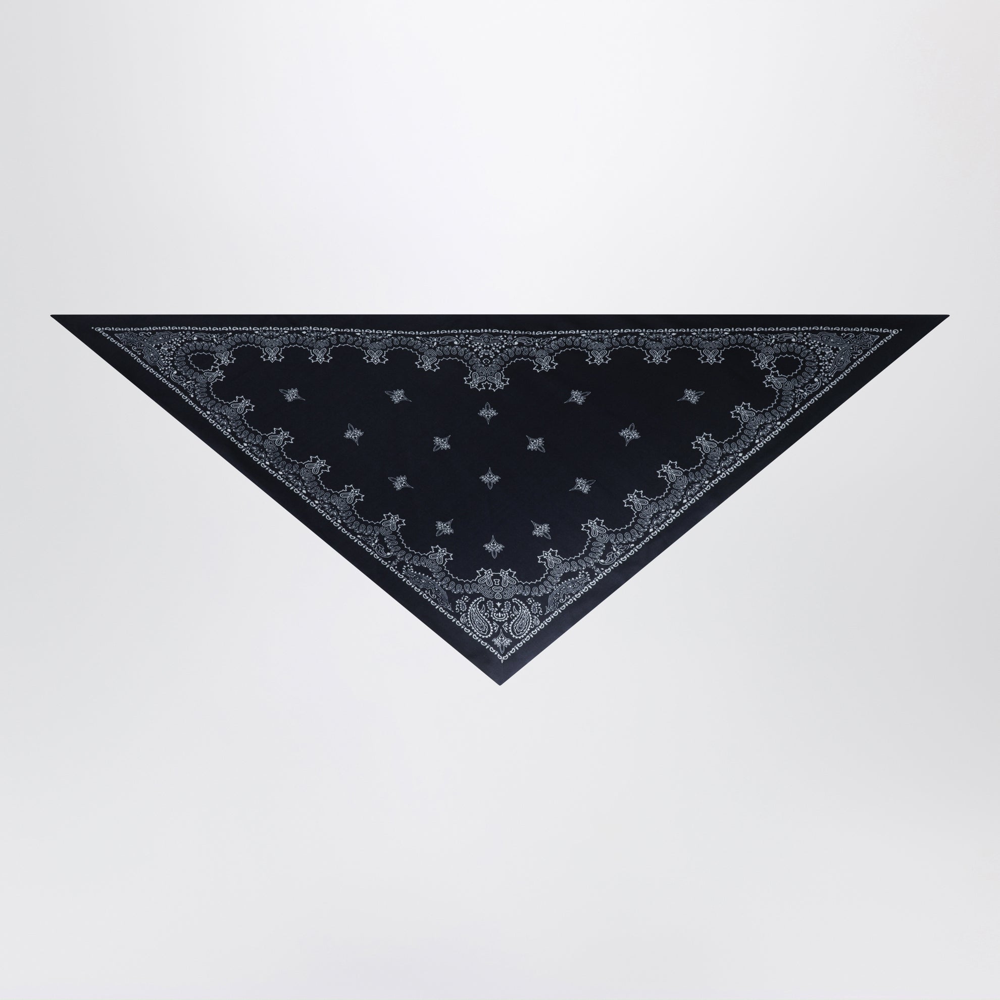 Navy blue triangular bandana scarf in wool