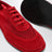 Sneakers rosse in mesh semitrasparente e suede