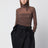 Top Ballerina con foulard in jersey color cacao