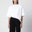 White oversized T-shirt with structured shoulders