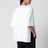White oversized T-shirt with structured shoulders