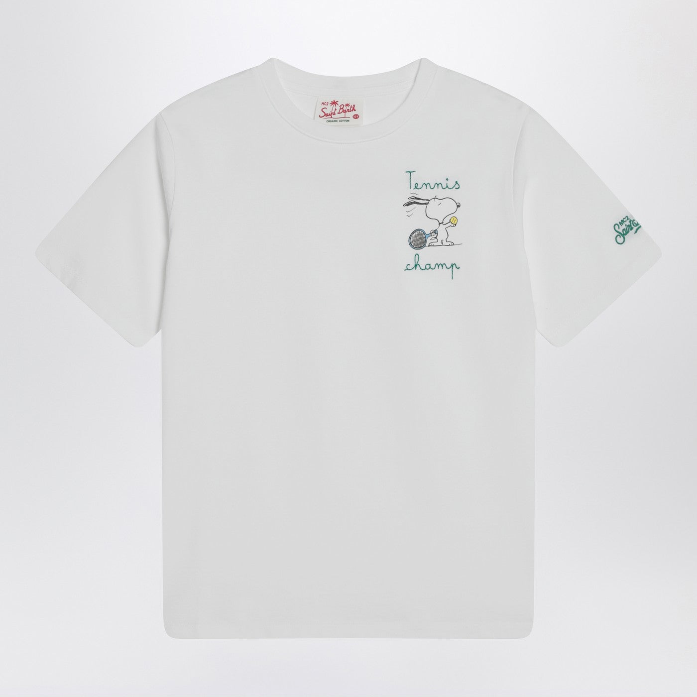 White T-shirt with Snoopy tennis print