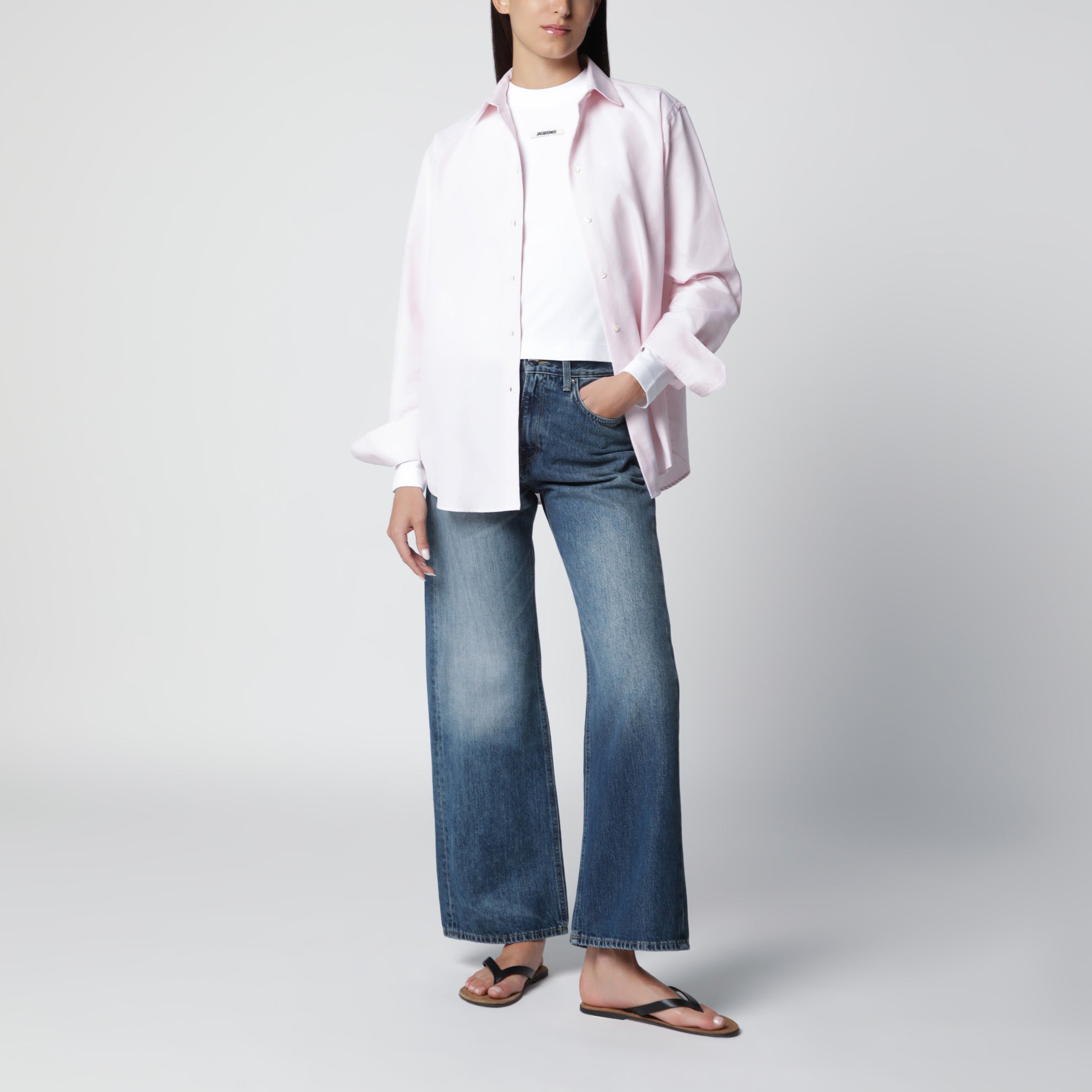T-shirt Le Gros Grain en coton stretch blanche