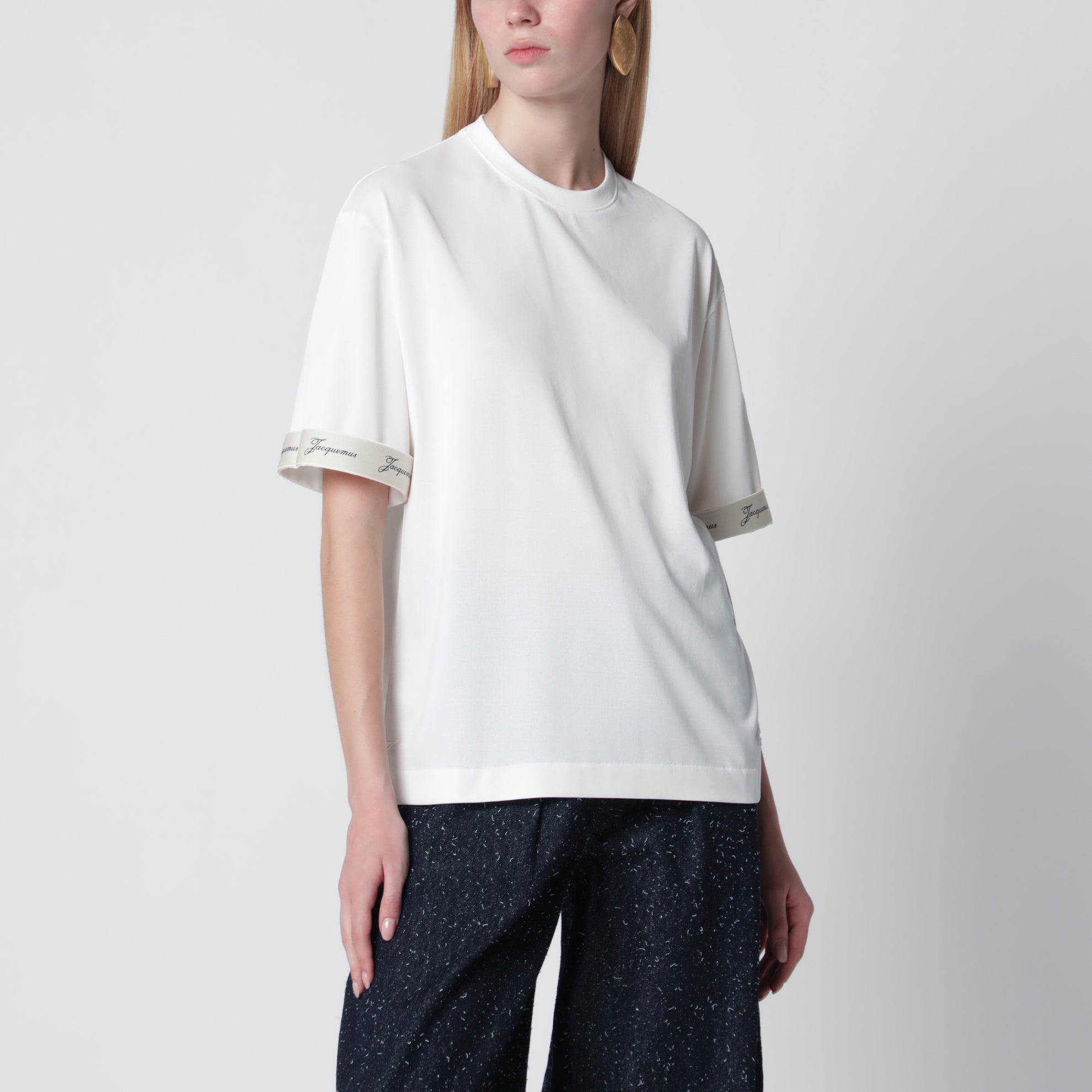 T-shirt Ventadou bianca in jersey effetto carta