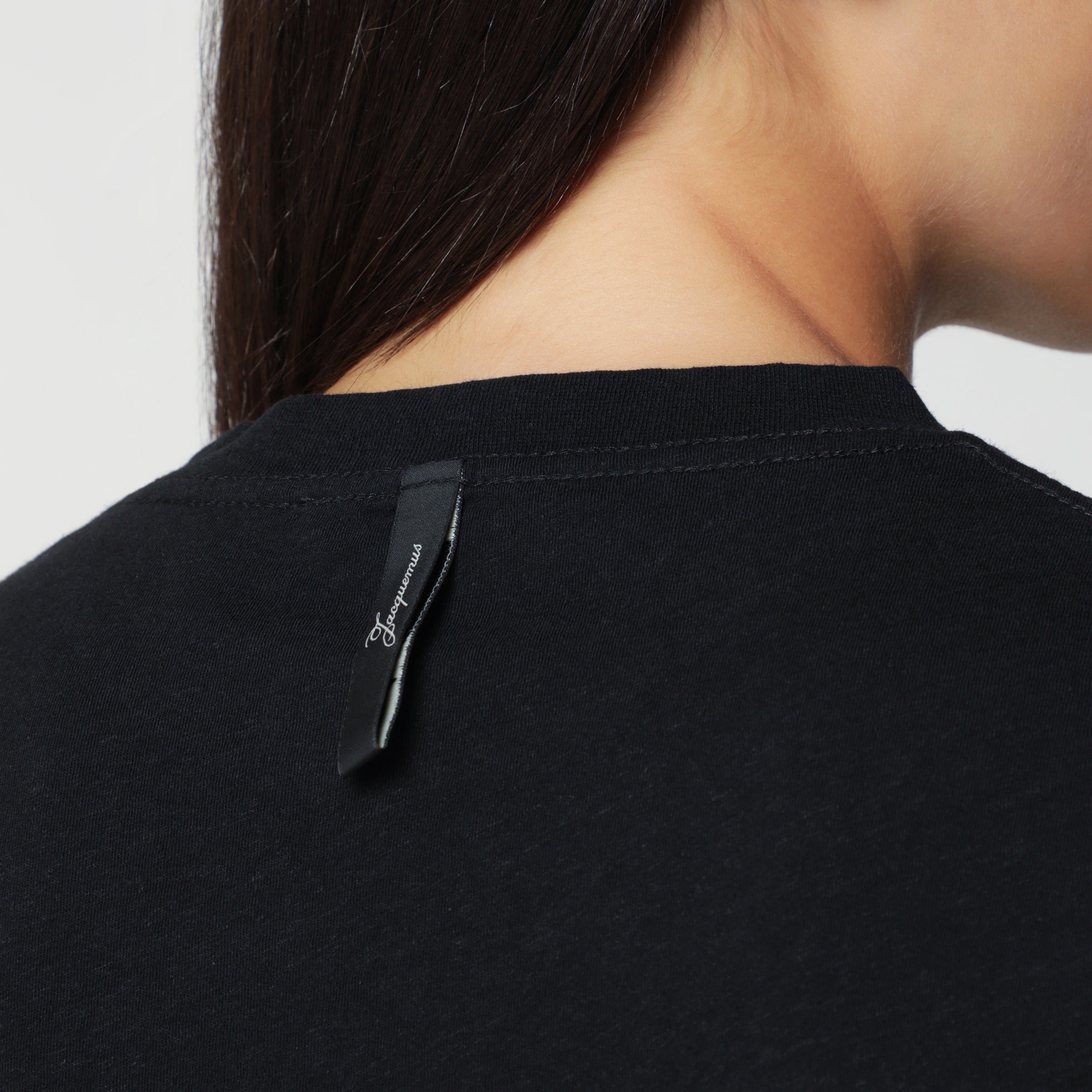 JACQUEMUS Black logo-print T-shirt | TheDoubleF
