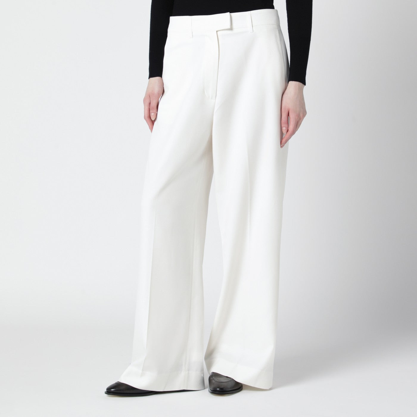 Pantalon Brickell blanc en mélange de laine