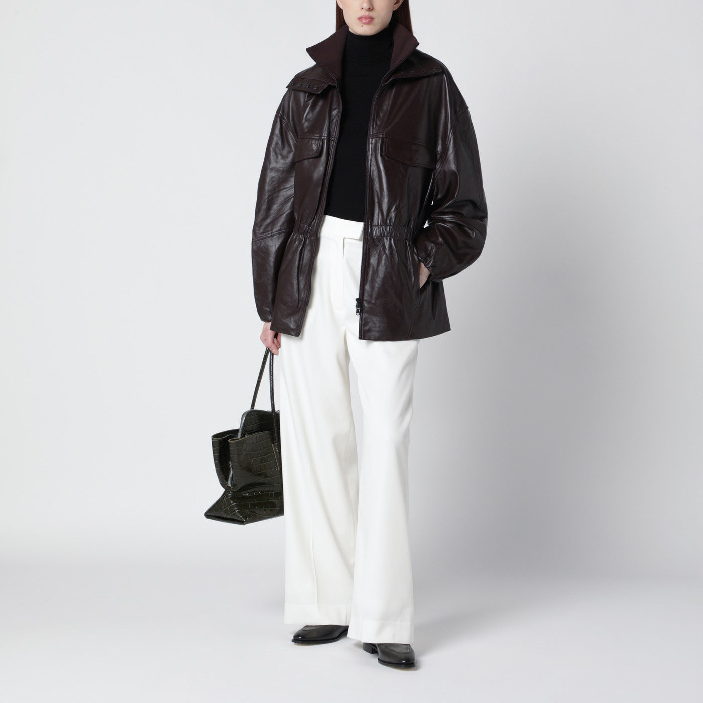 Pantalon Brickell blanc en mélange de laine