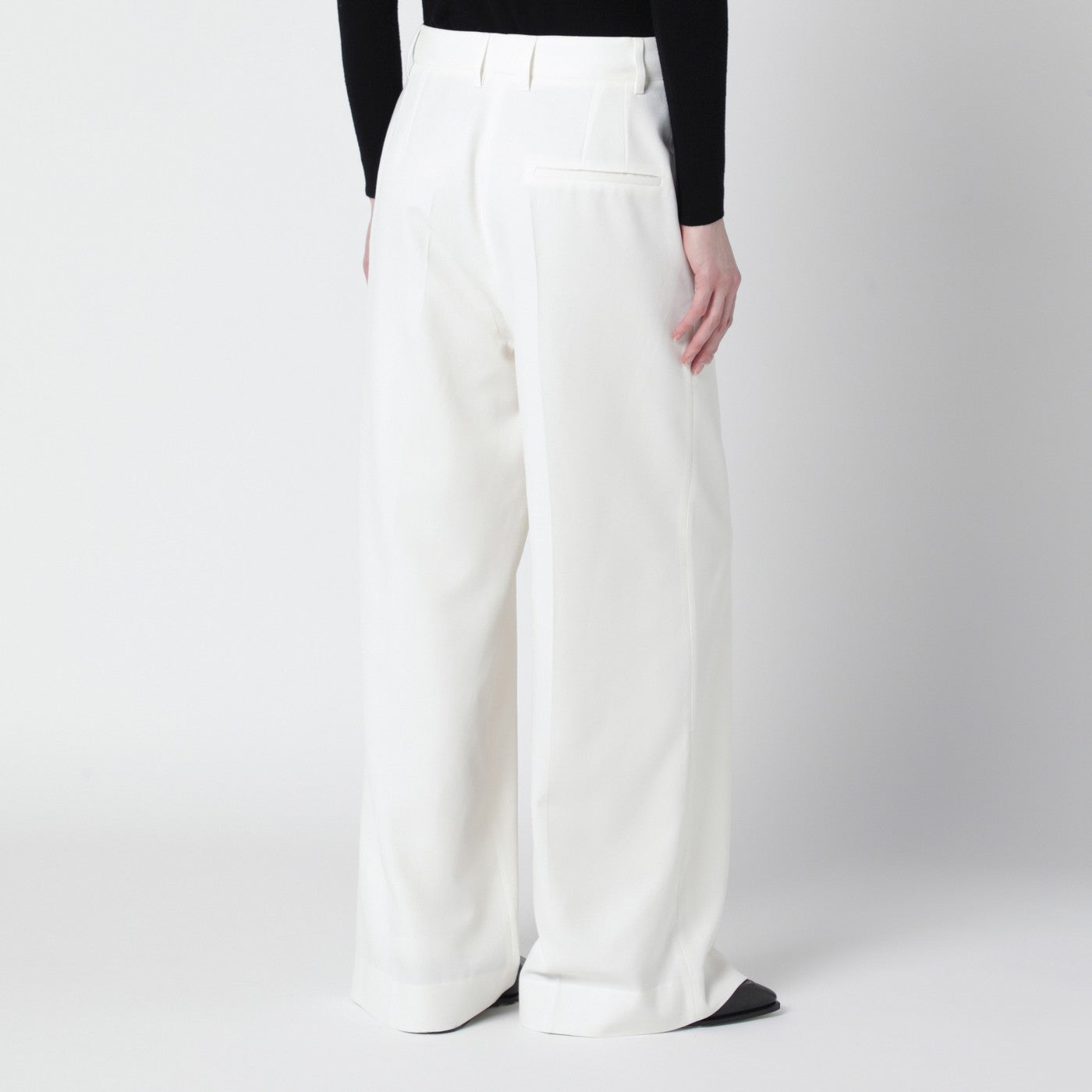 Pantalon Brickell blanc en mélange de laine