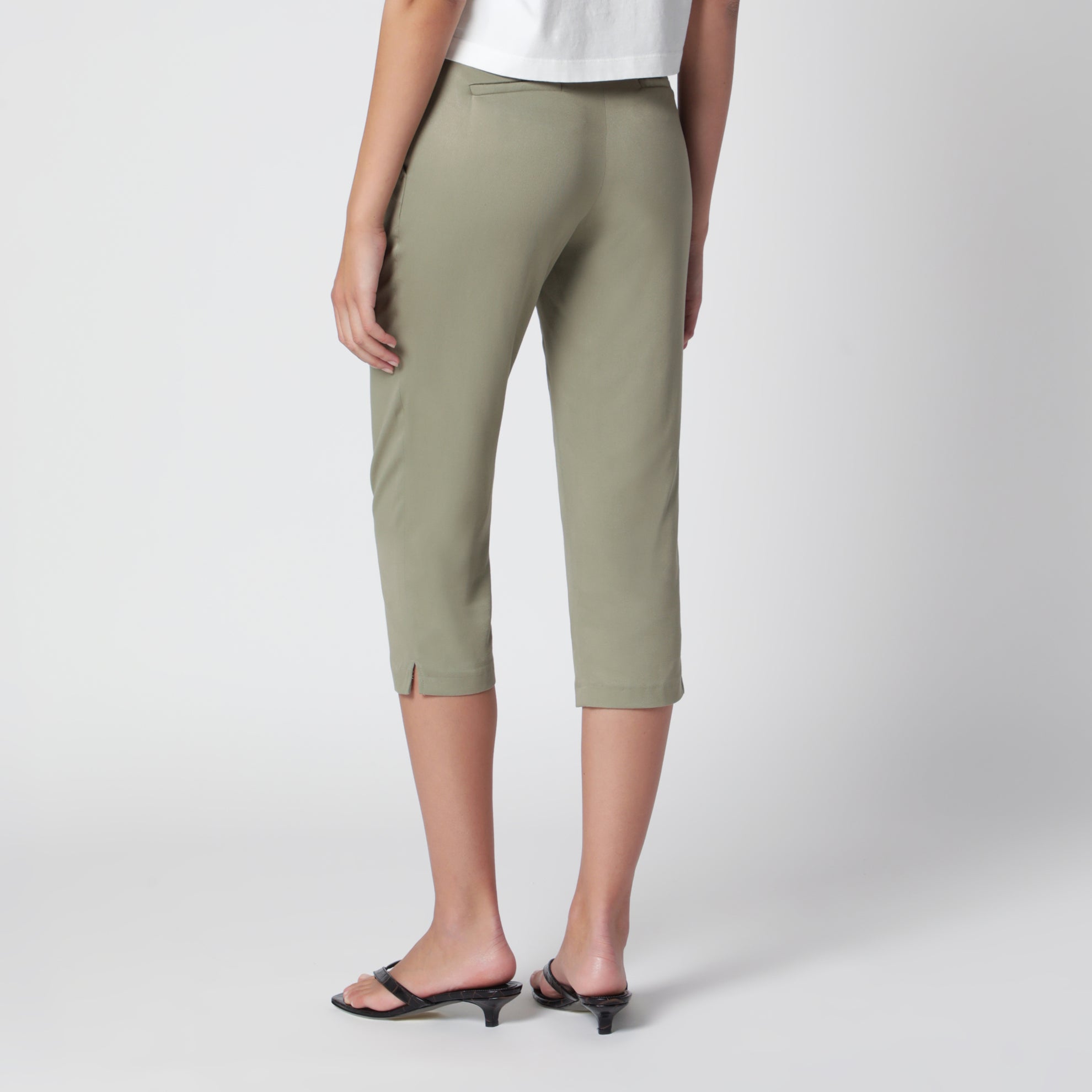 Sage green capri trousers