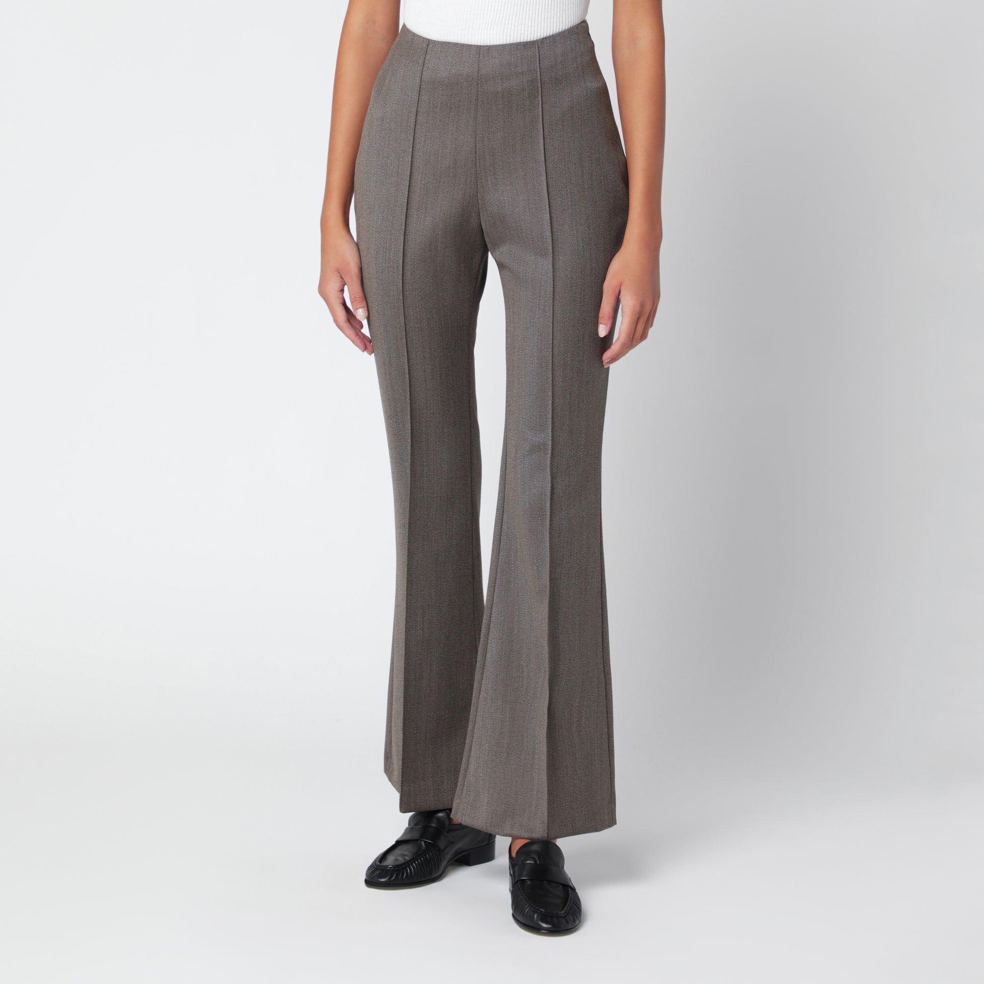 Beigefarbene Melange-Wollhose von Dessa