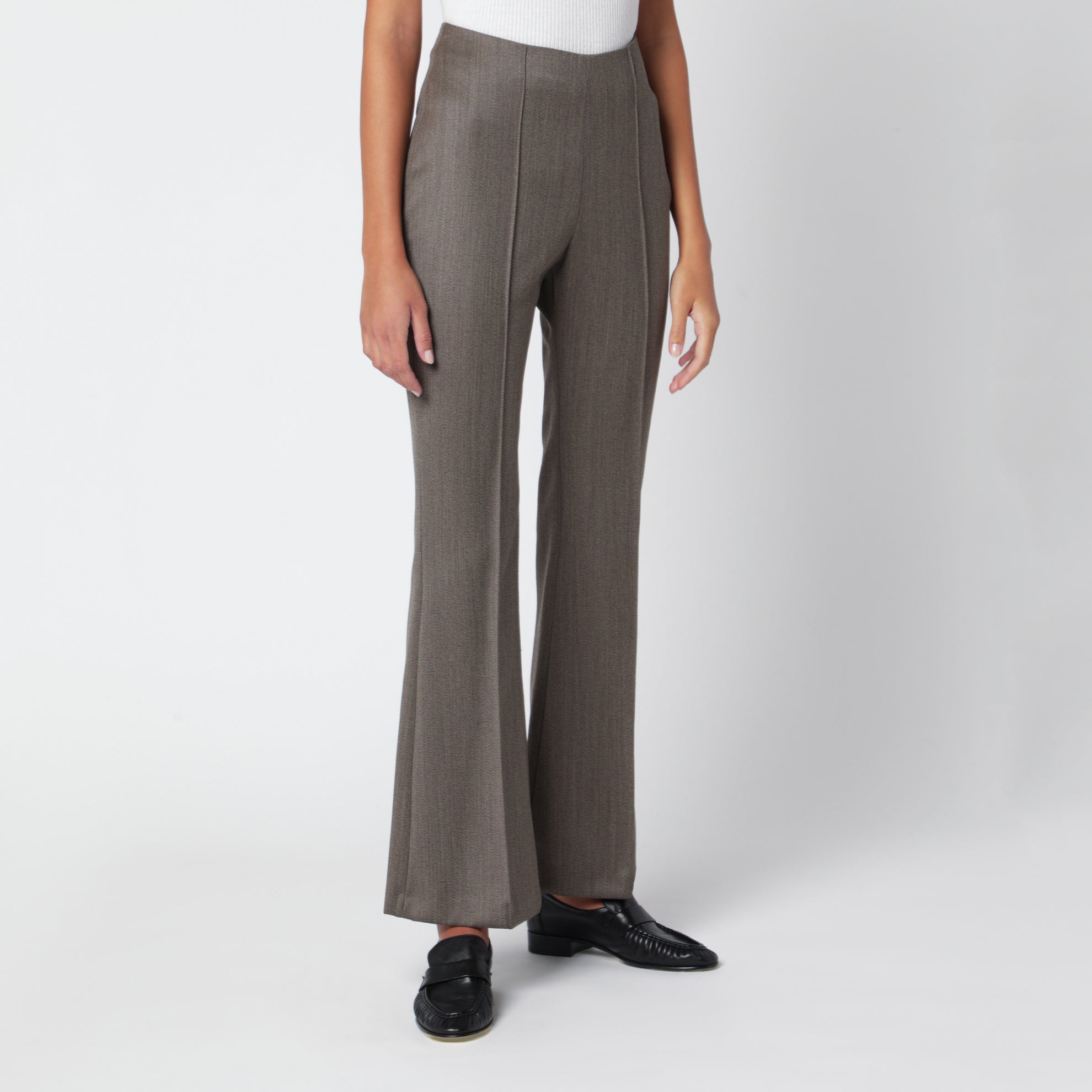 Beigefarbene Melange-Wollhose von Dessa