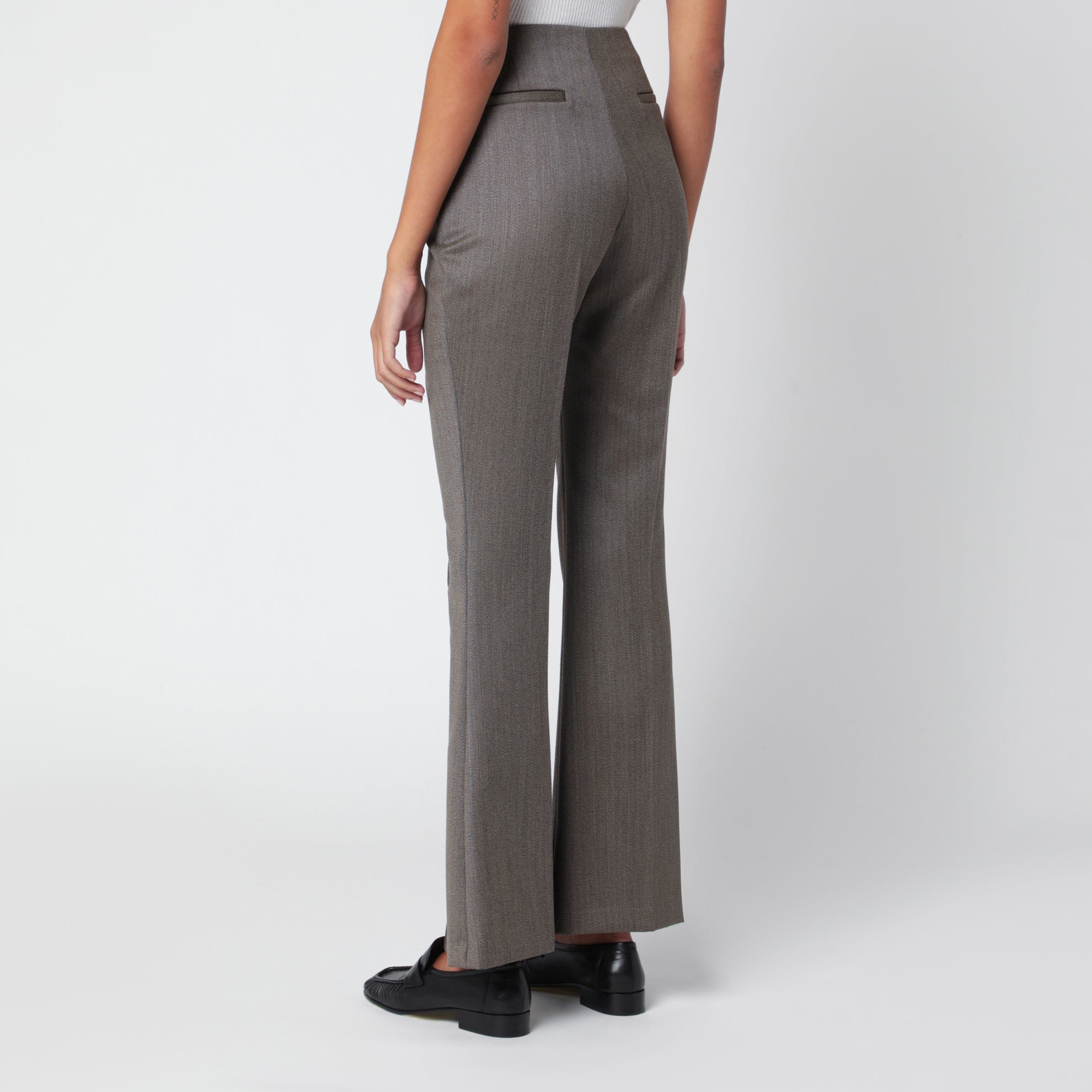 Beigefarbene Melange-Wollhose von Dessa