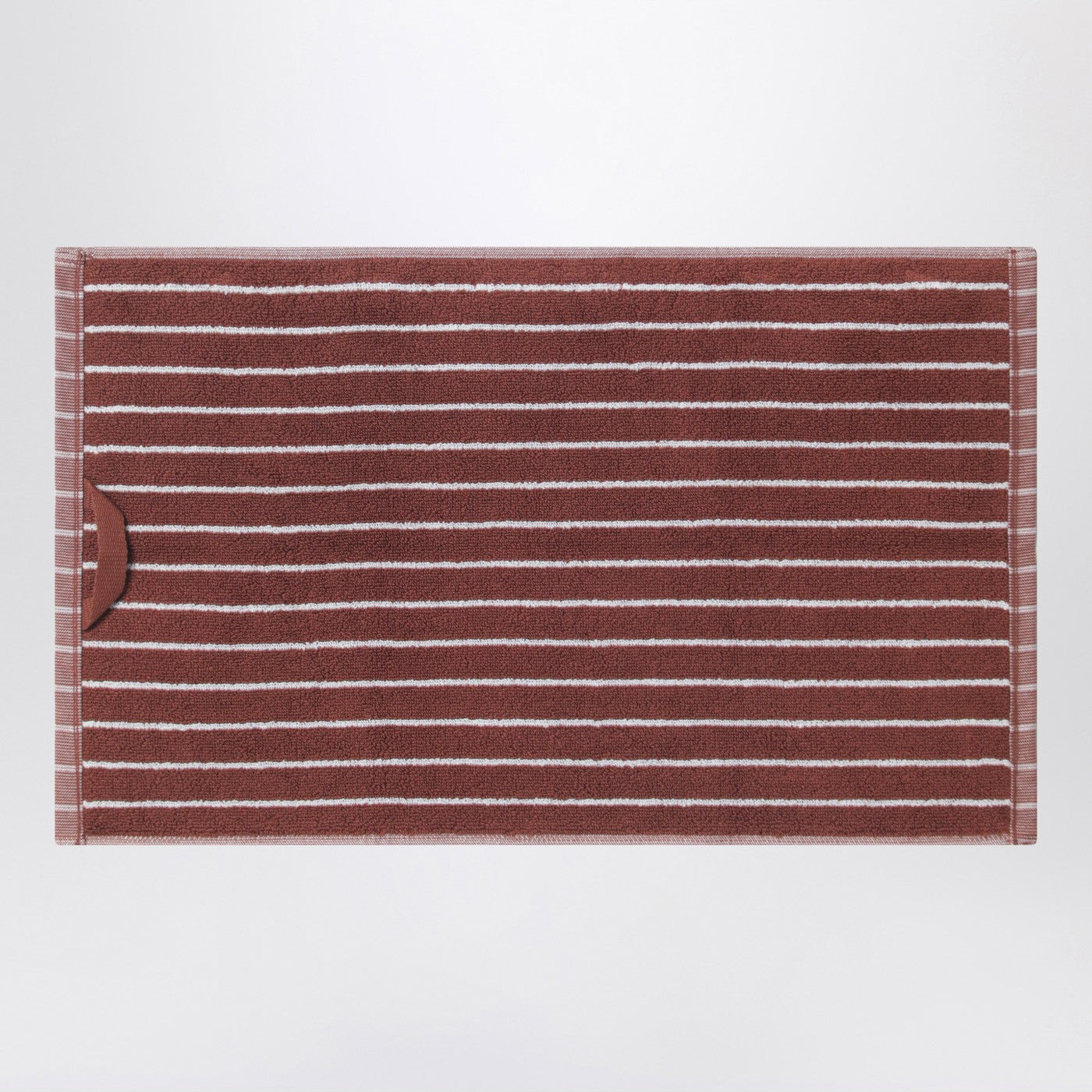 Striped reddish-brown guest towel 30x50 cm