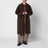 Cappotto lungo marrone in misto cotone