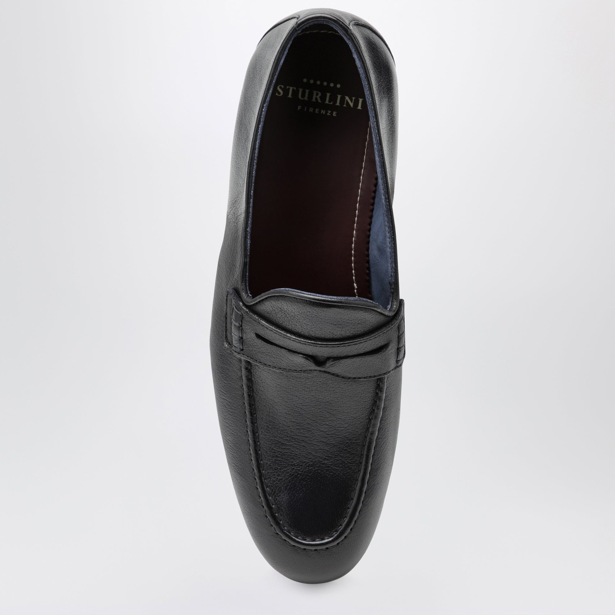 Savio navy blue leather loafers