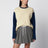 Maglia Baseball Oversized Crew burro/blu navy in cashmere