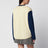Baseball Oversized Crew sweater in butter/navy cashmere