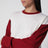 Baseball Oversized Crew sweater in cream/carmine red cashmere