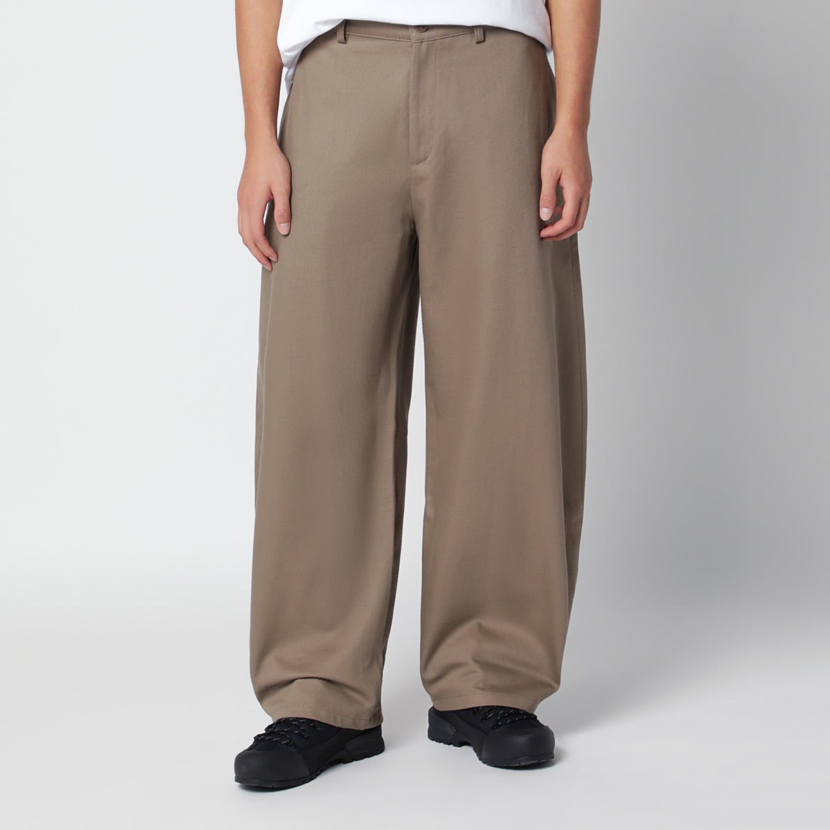 Pantalon loose taupe en coton