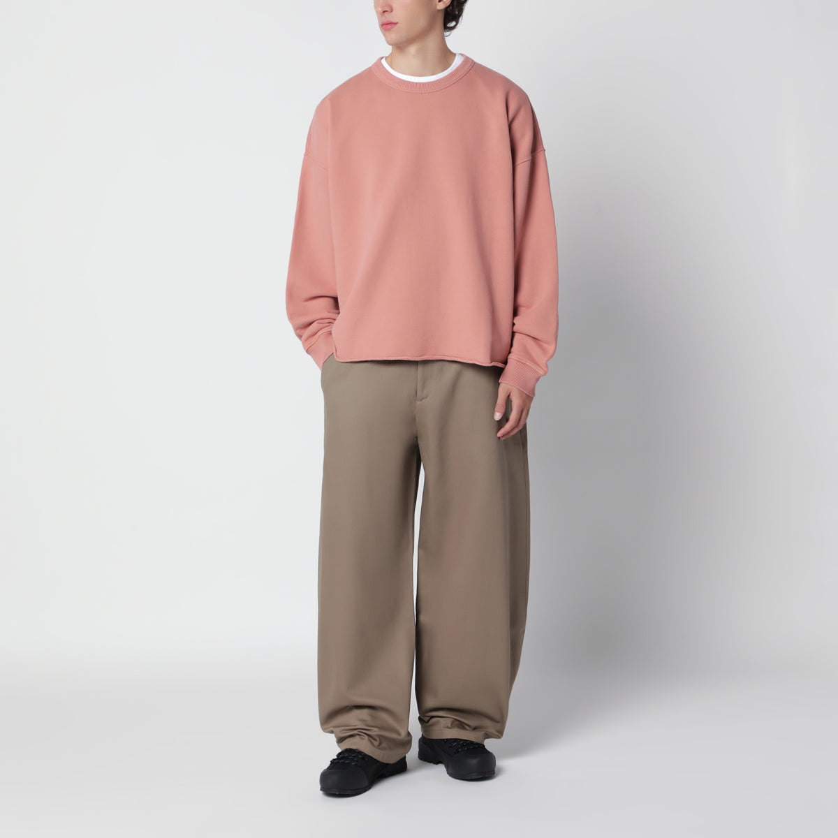 Pantalon loose taupe en coton