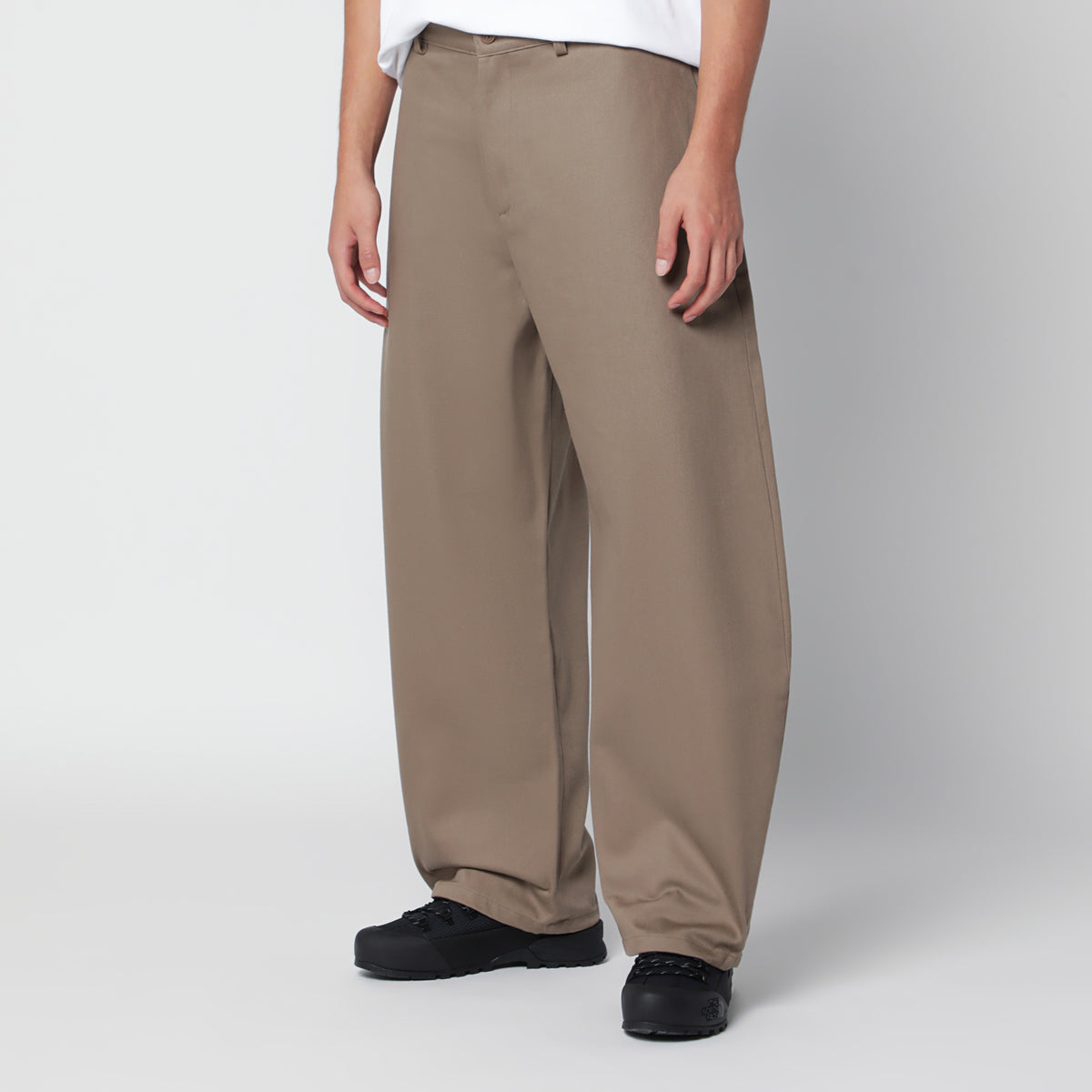 Pantalon loose taupe en coton