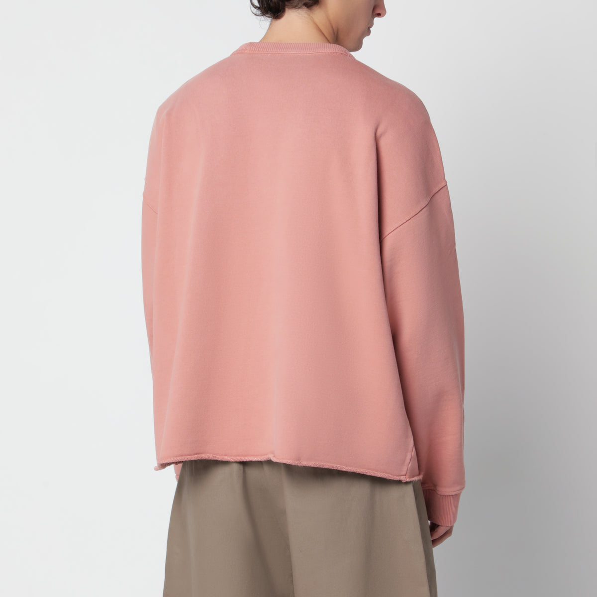 Rosa Rundhals-Sweatshirt aus Baumwolle