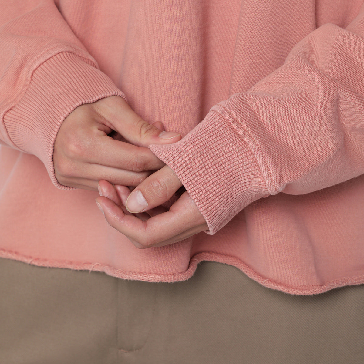 Rosa Rundhals-Sweatshirt aus Baumwolle