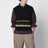 Navyblaue Weste aus Wolle mit geometrischem Jacquardmuster