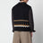 Navyblaue Weste aus Wolle mit geometrischem Jacquardmuster