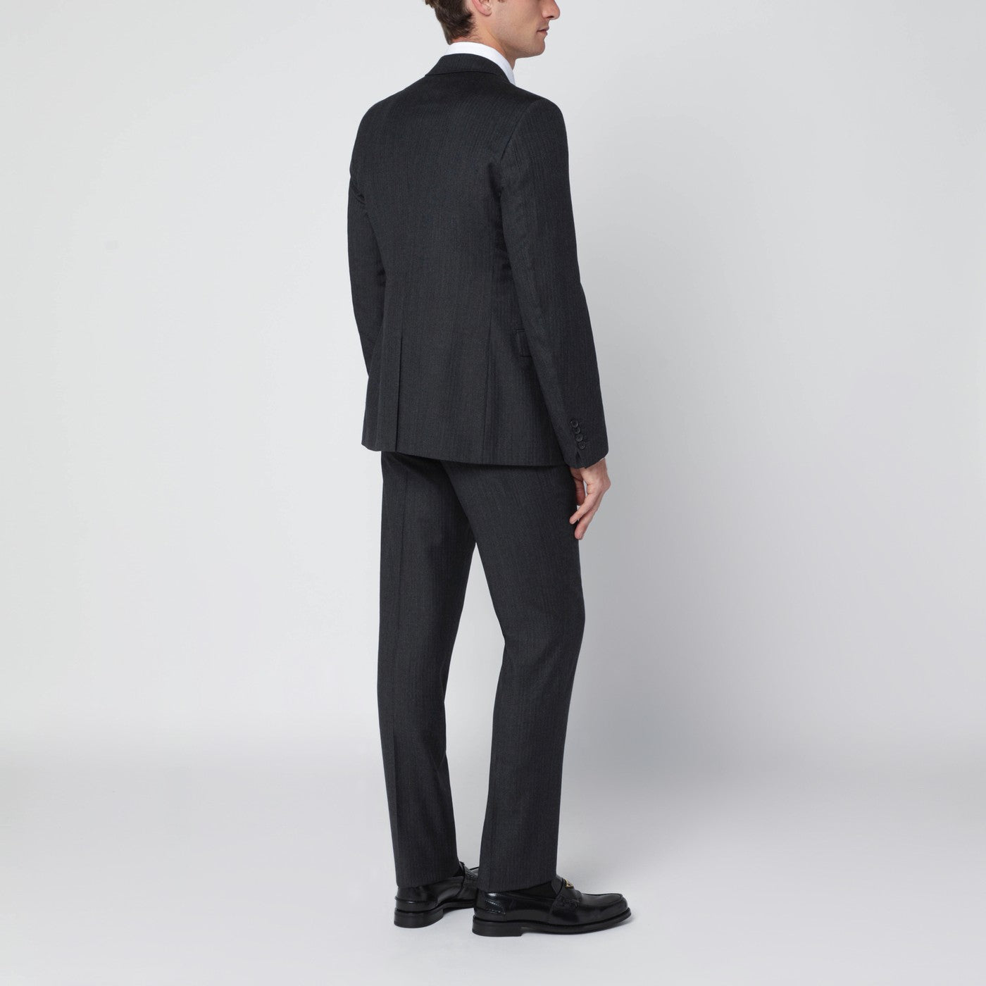 Prada Single-breasted suit in anthracite gray wool and cashmere