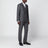 Ebony double-breasted suit in virgin wool