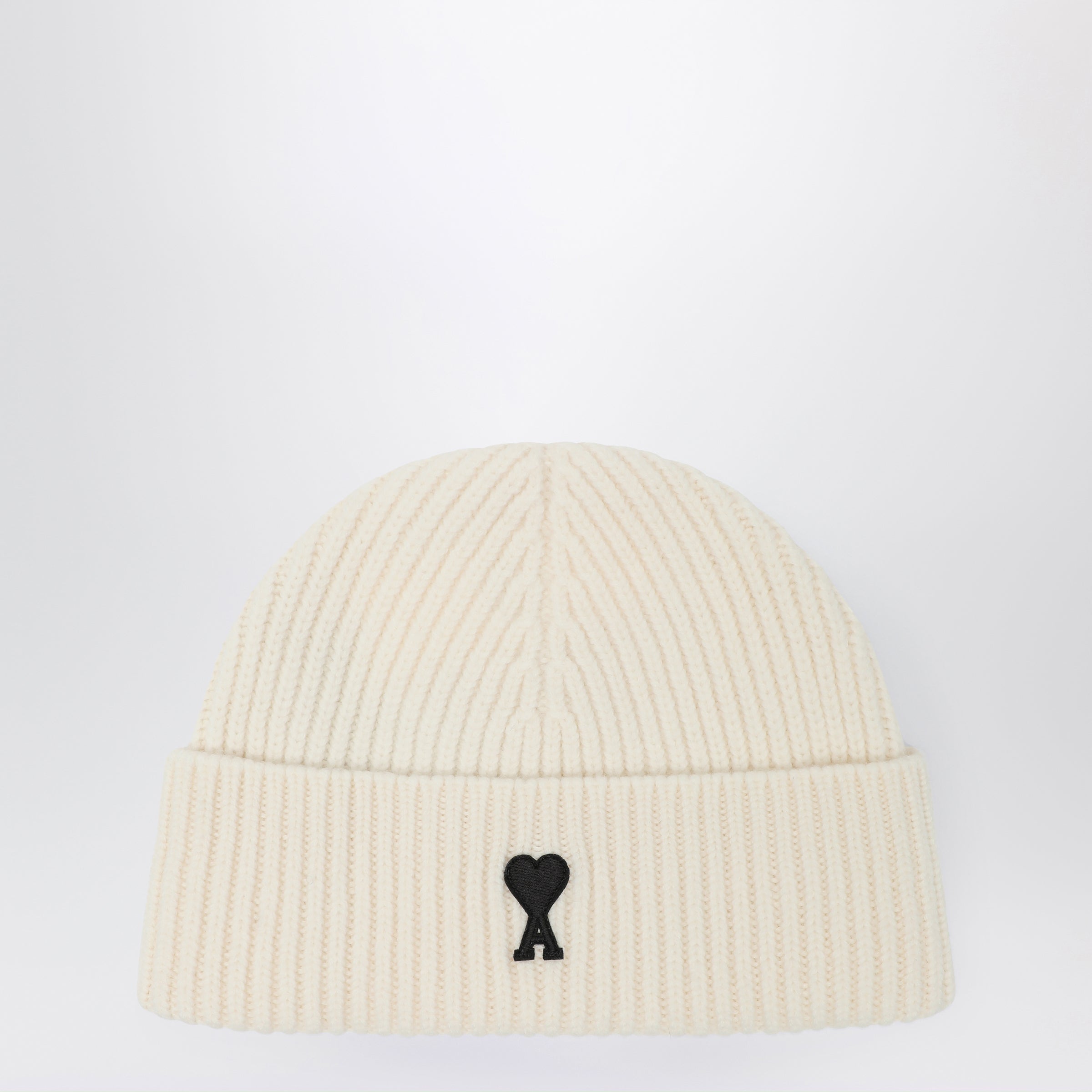 AMI Paris Ami de Coeur ビーニー アイボリー Ami Paris White wool Ami De Coeur beanie | TheDoubleF