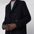 Blue double-breasted virgin wool overcoat