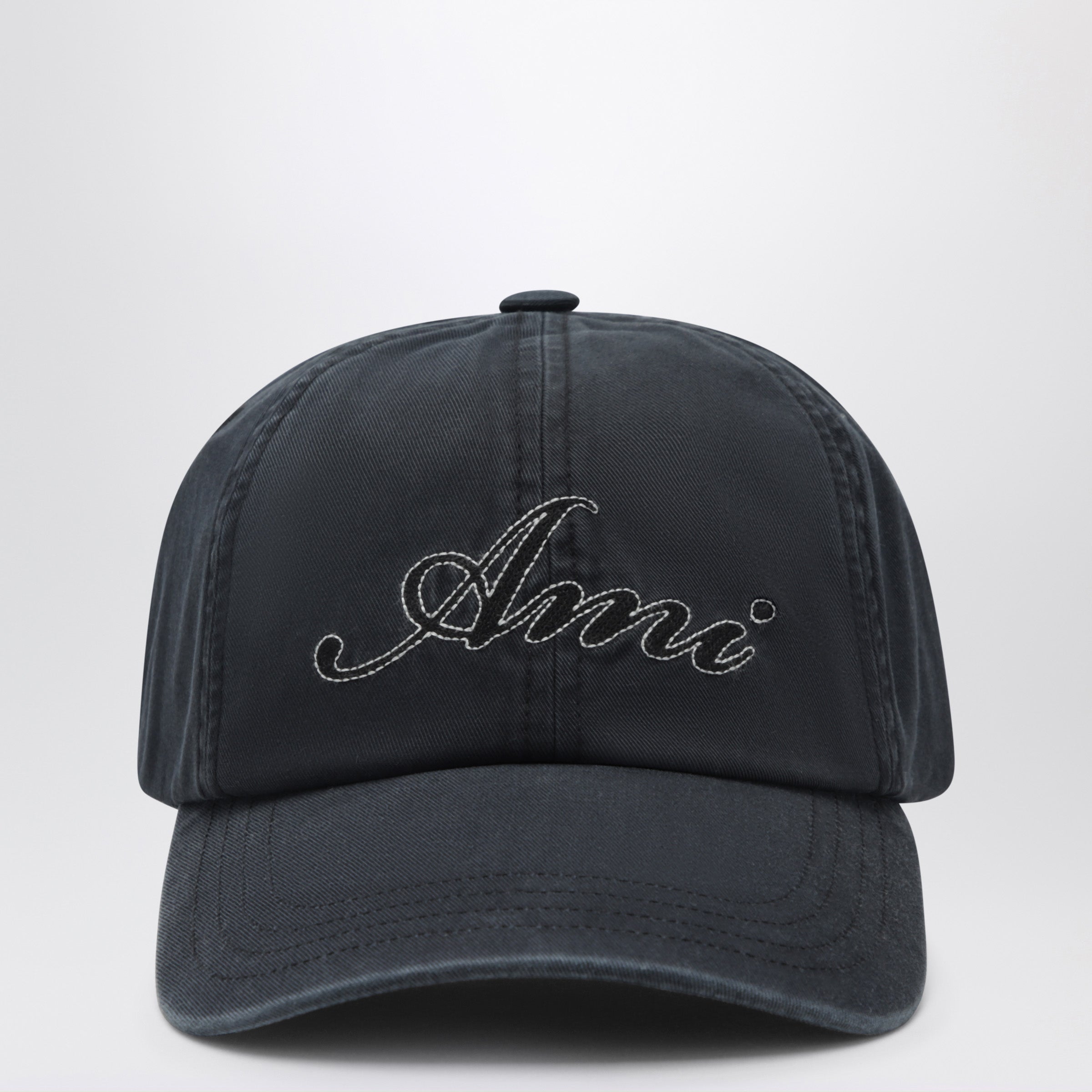 Faded black cotton cap