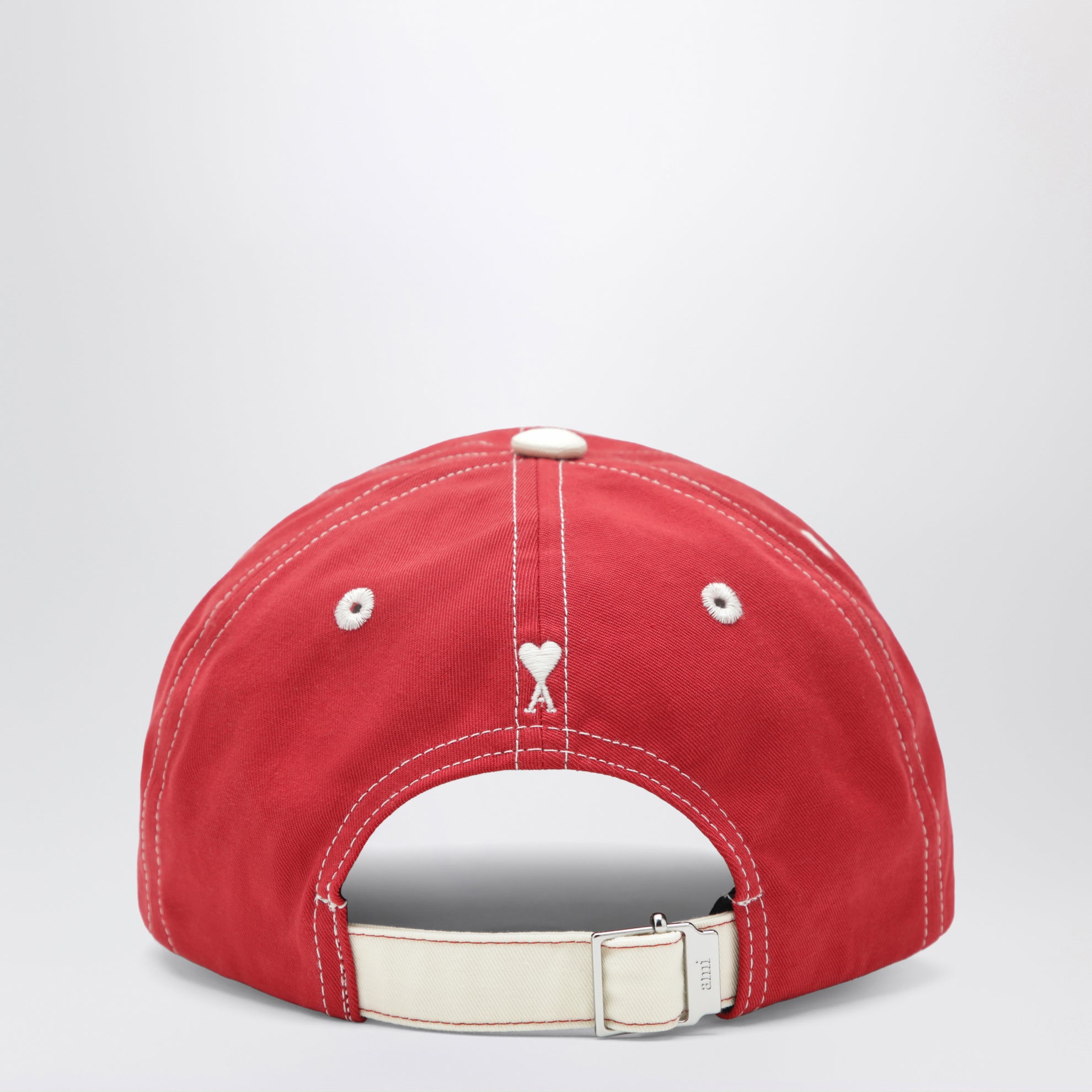 Casquette Signature en coton rouge et ivoire