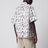 Natural/Burgundy printed silk-blend shirt