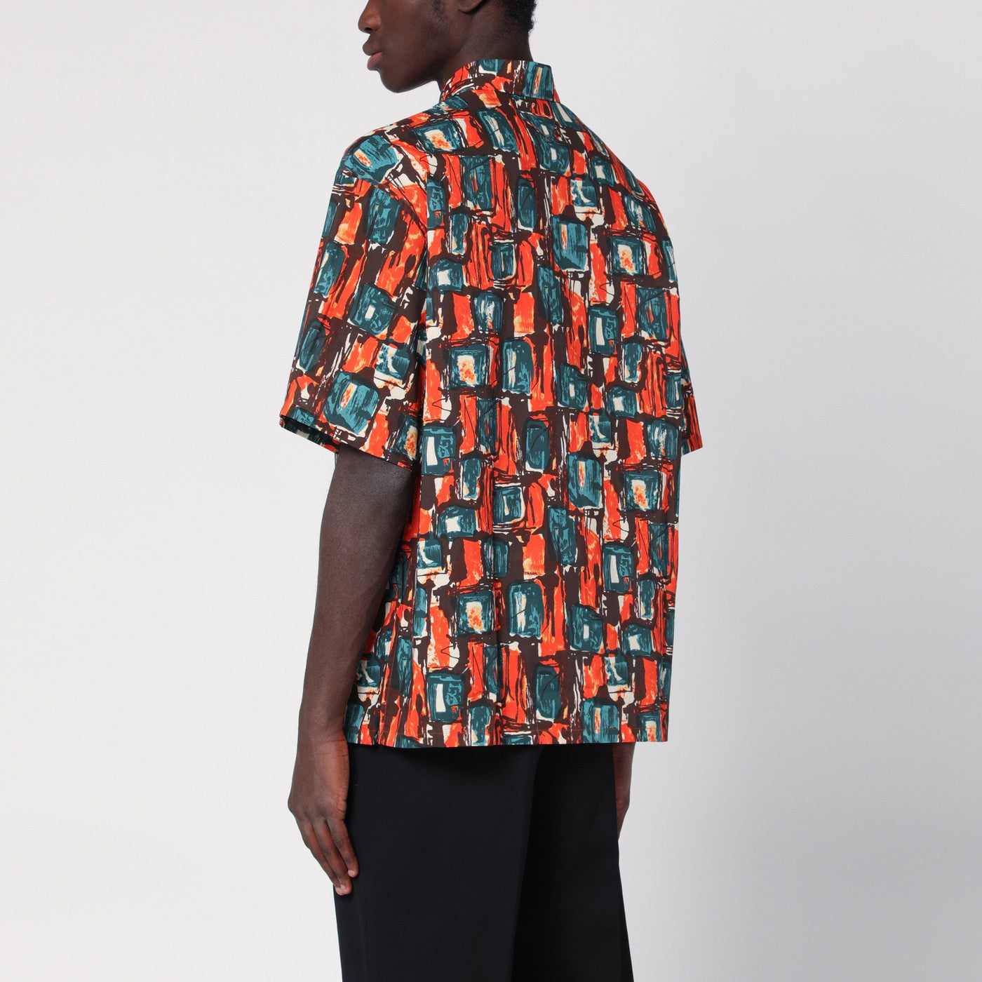 Camicia con stampa multicolore in cotone