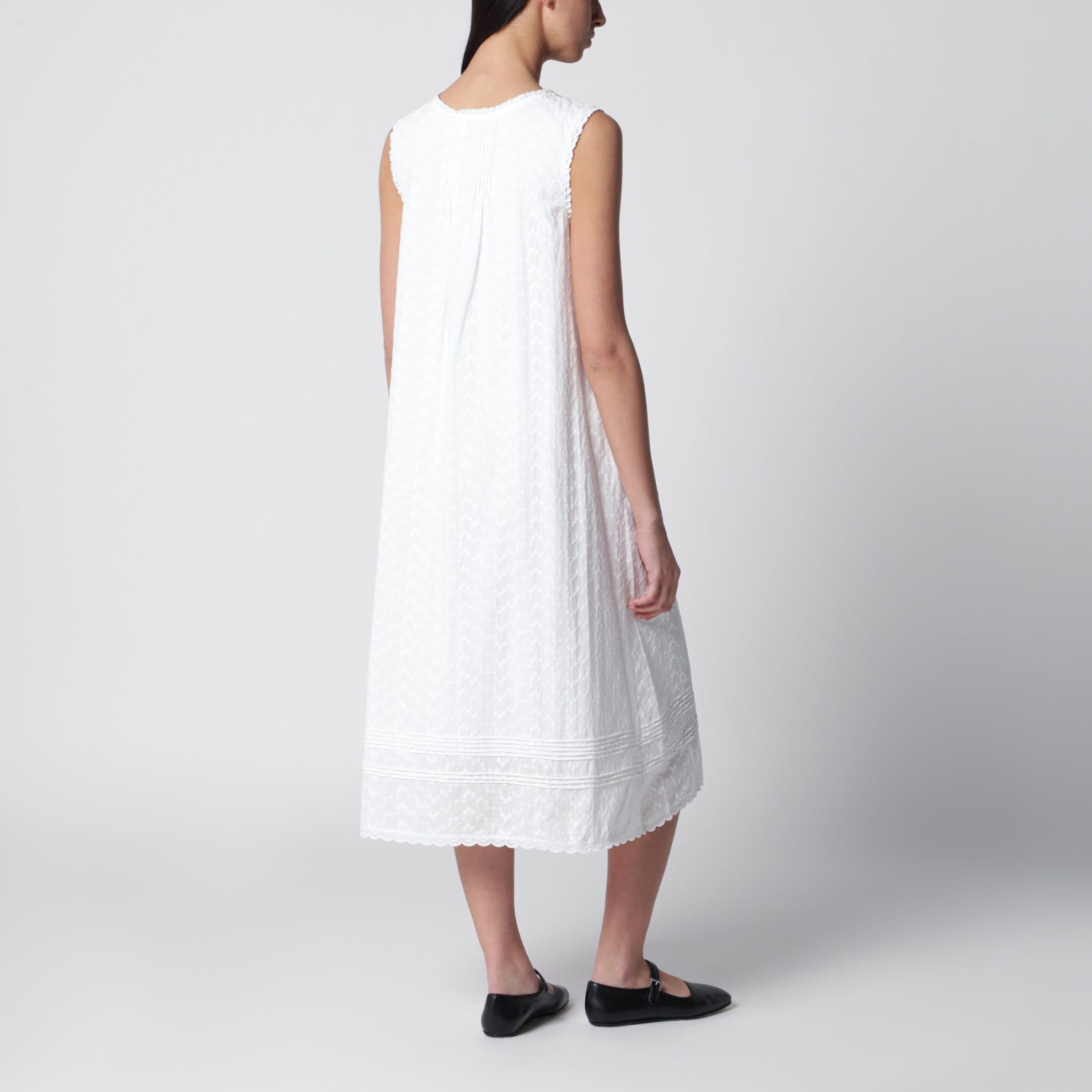 Abito babydoll ricamato bianco 