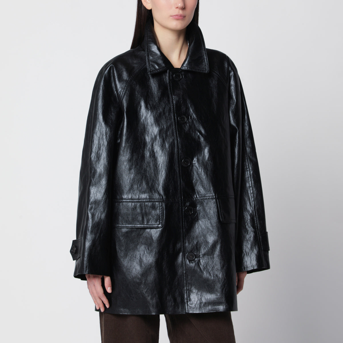 Veste en similicuir noir Lily