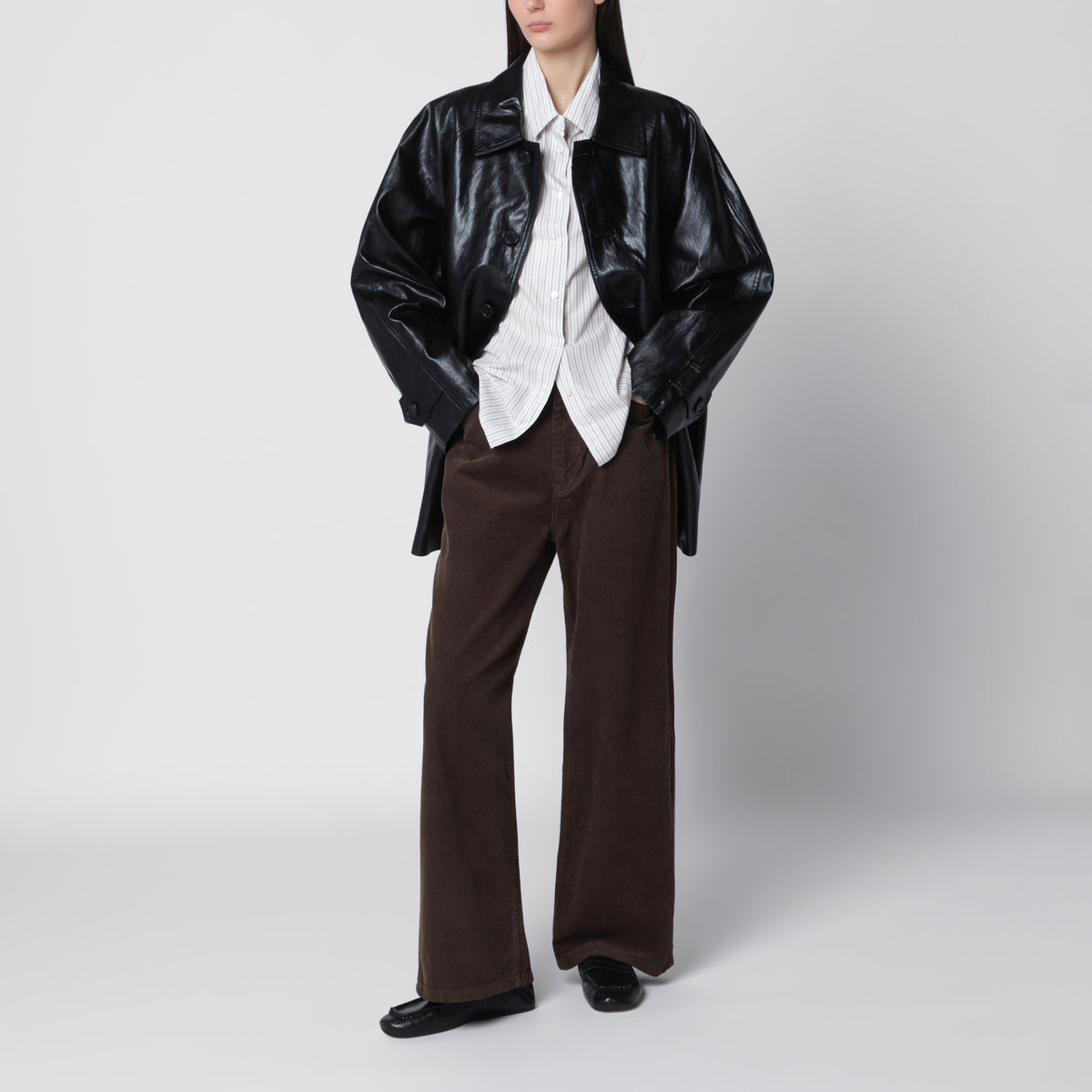 Veste en similicuir noir Lily