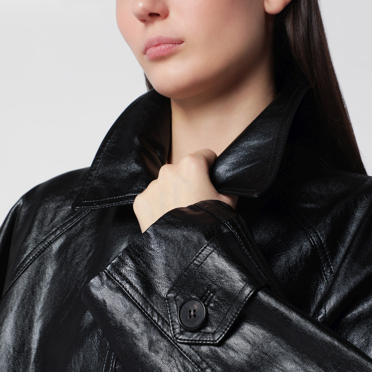 Veste en similicuir noir Lily