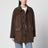 Khakifarbene Lily Jacke aus Kunstleder
