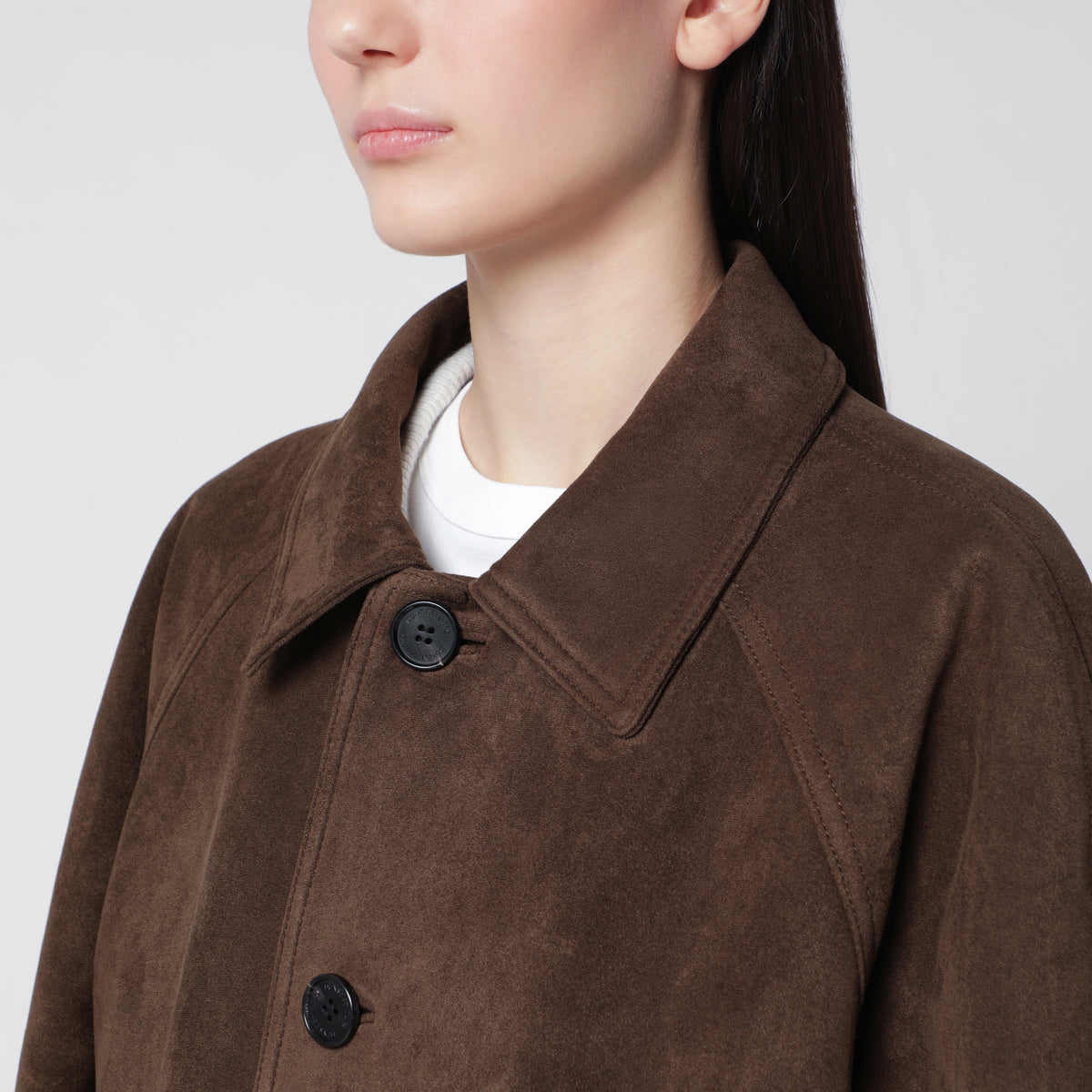 Khakifarbene Lily Jacke aus Kunstleder