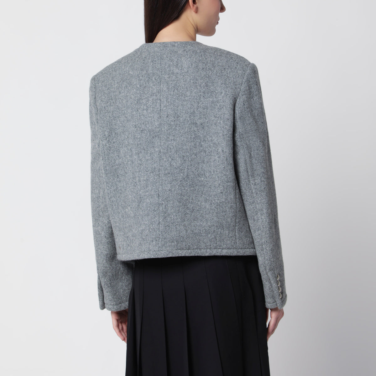 Grey mélange Classic jacket in tweed