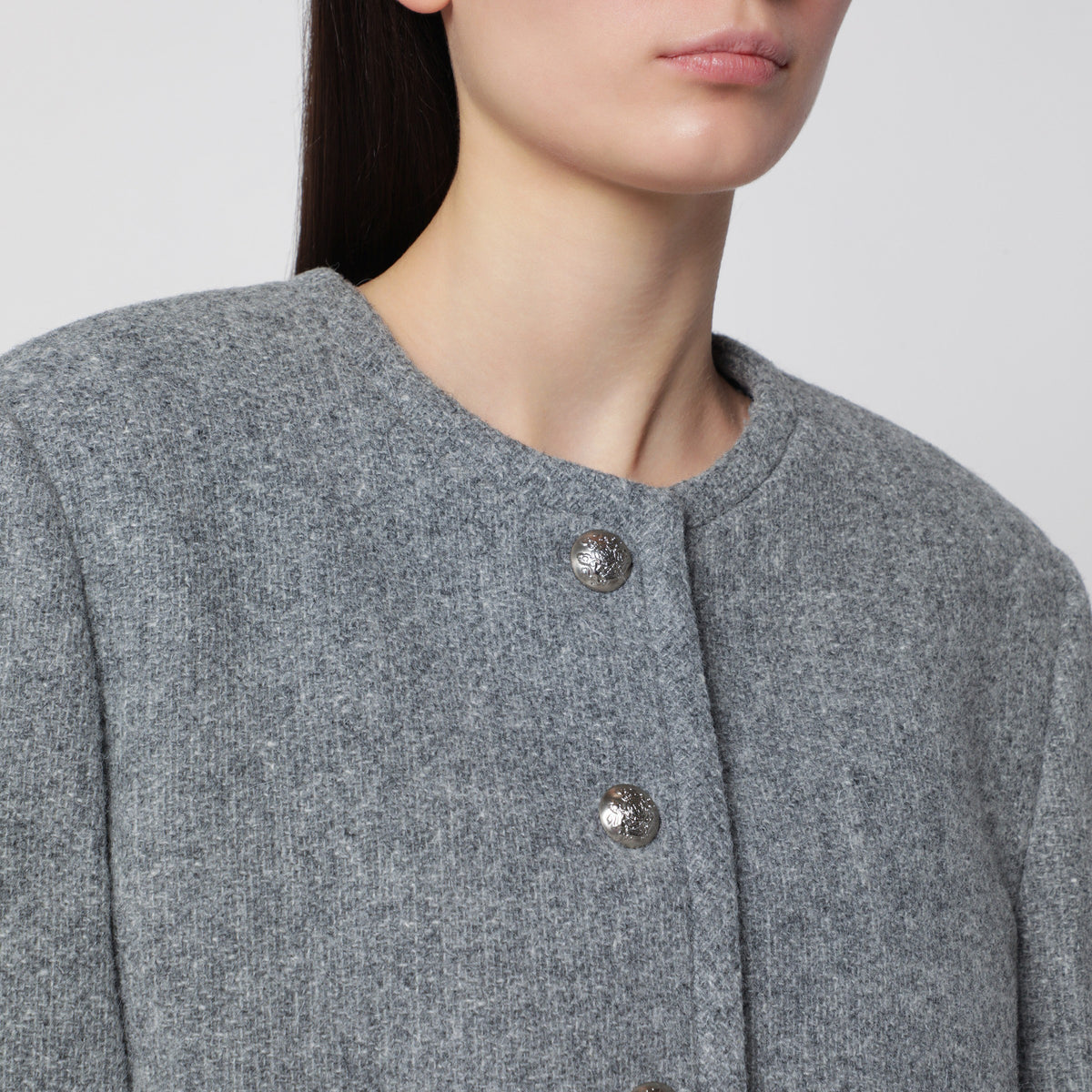 Grey mélange Classic jacket in tweed