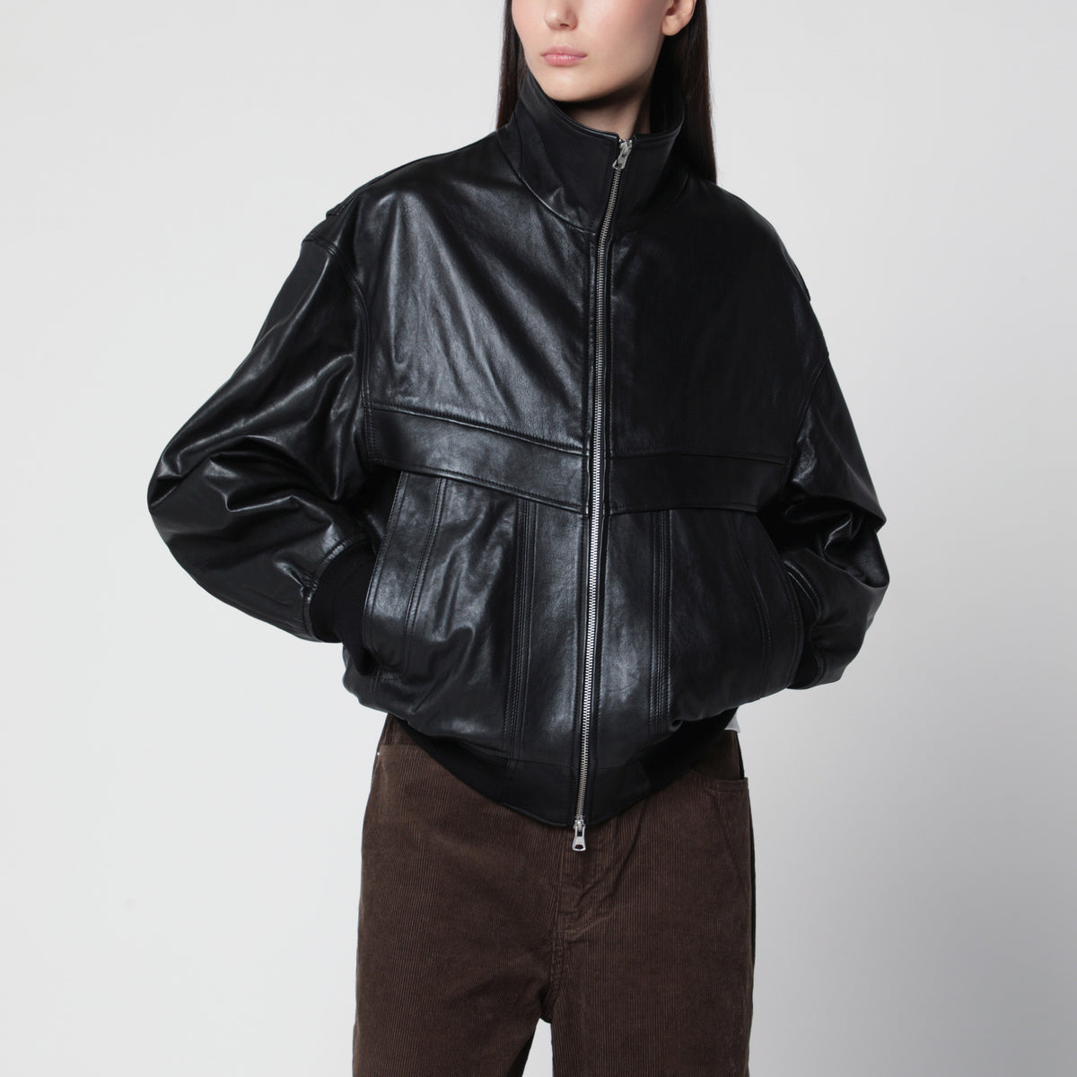 Blouson noir en cuir