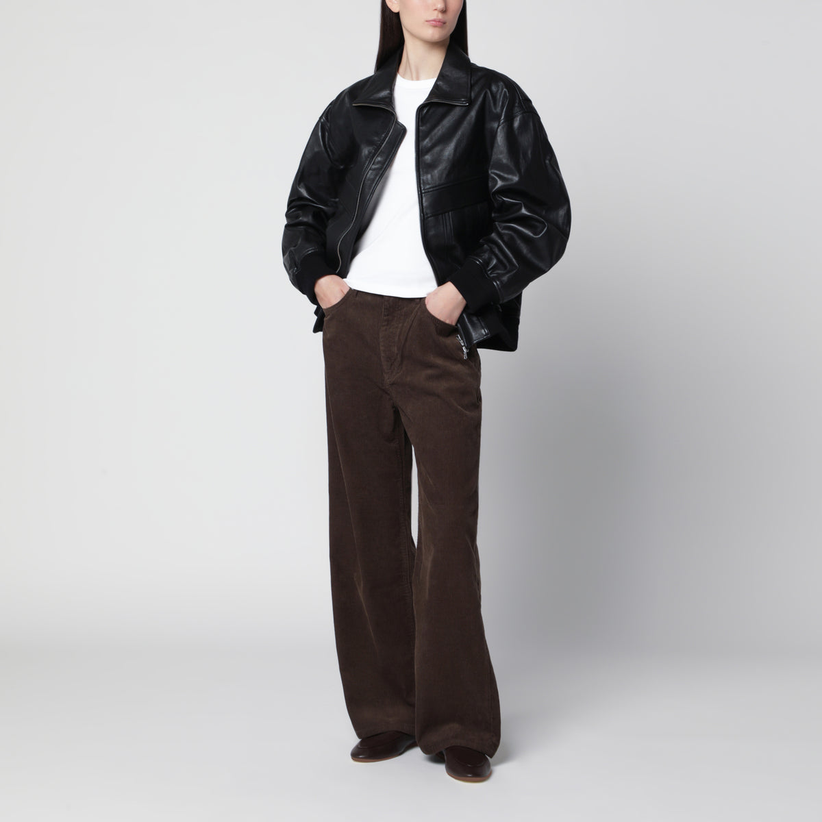 Blouson noir en cuir