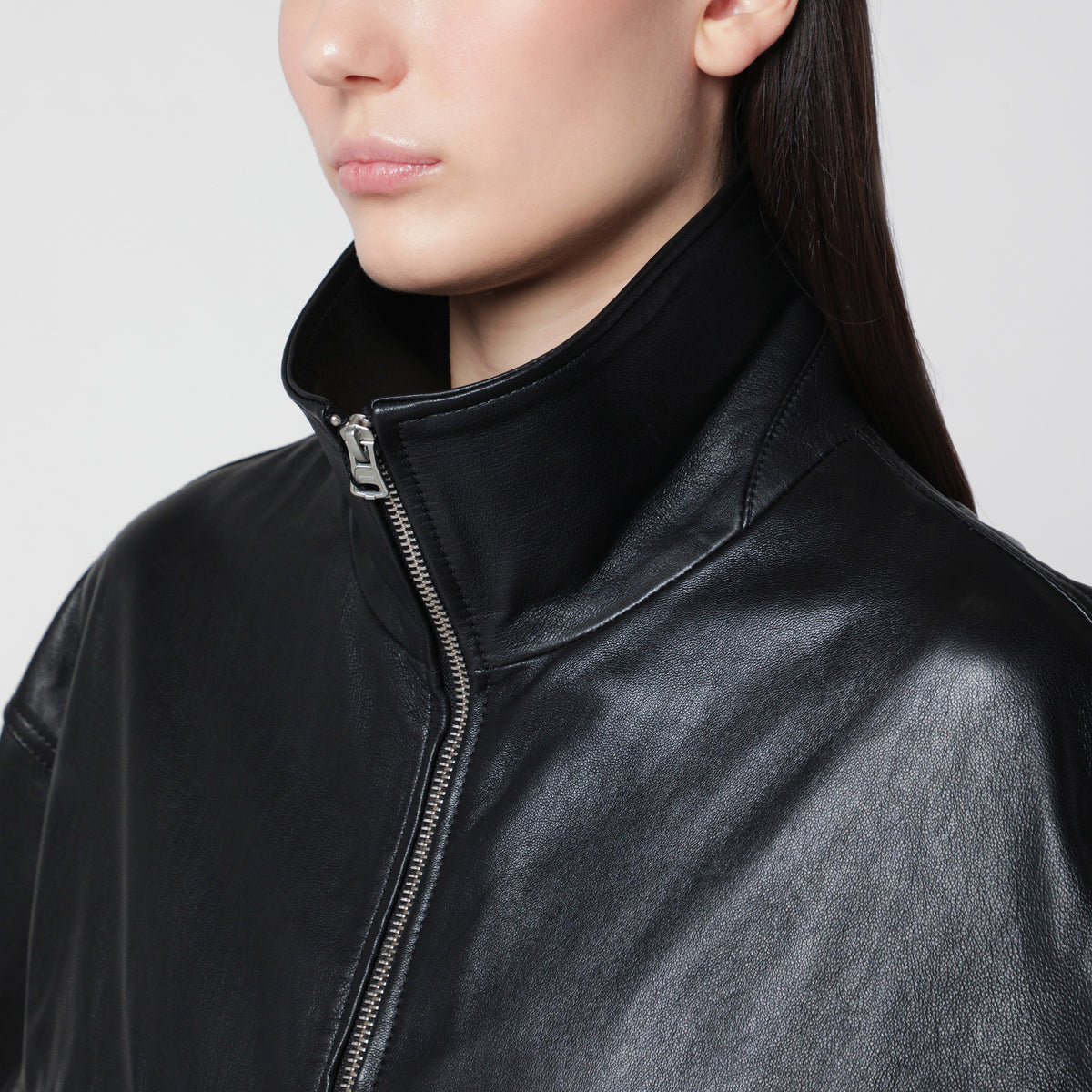 Blouson noir en cuir