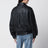 Blouson oversize noir en cuir d'agneau